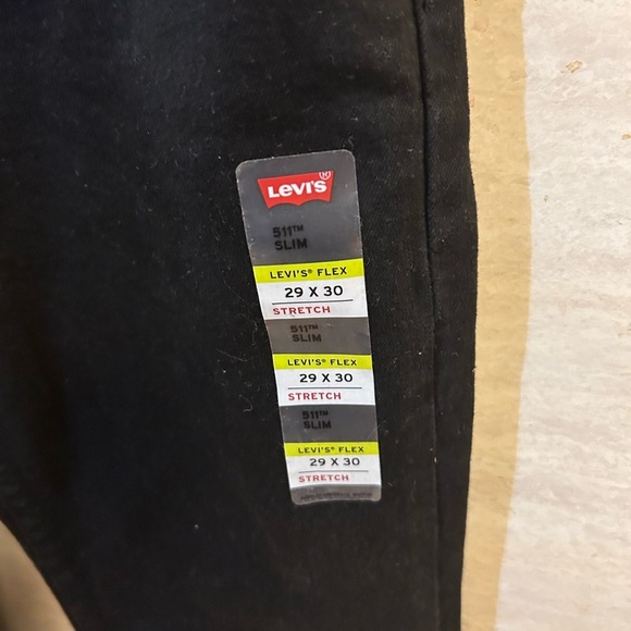 Levi's Flex 511 Slim Stretch Black Straight Jeans Timeless Fit - Picture 3 of 8